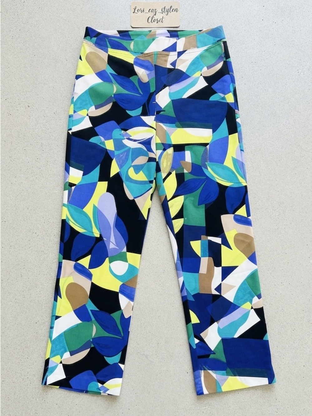Joseph Ribkoff Multicolor Abstract Print Joggers